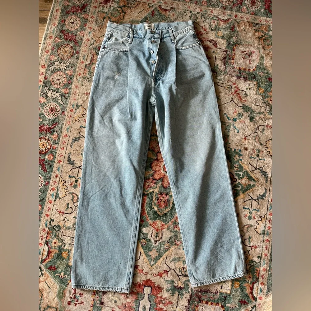 Citizens Of Humanity Light Blue Pleated front Jeans - Picture 1 of 5